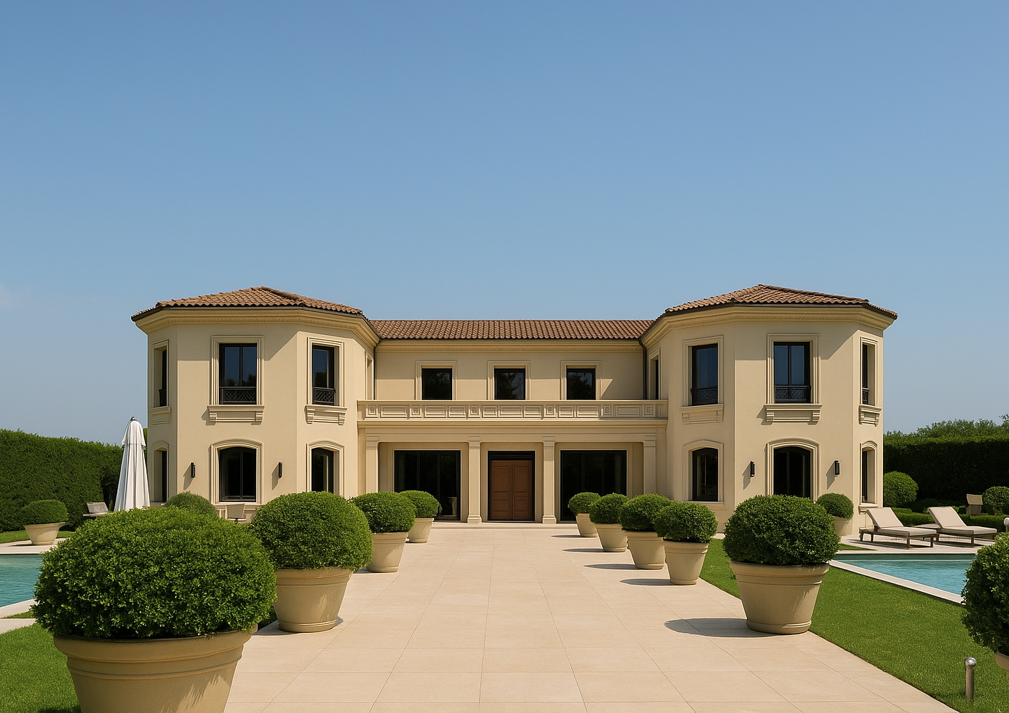 Villa de luxe de style méditerranéen avec façade élégante